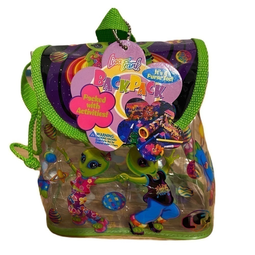Vintage Lisa Frank Zoomer & Zorbit Dancing Aliens Mini Bag W/ Stickers Stampers